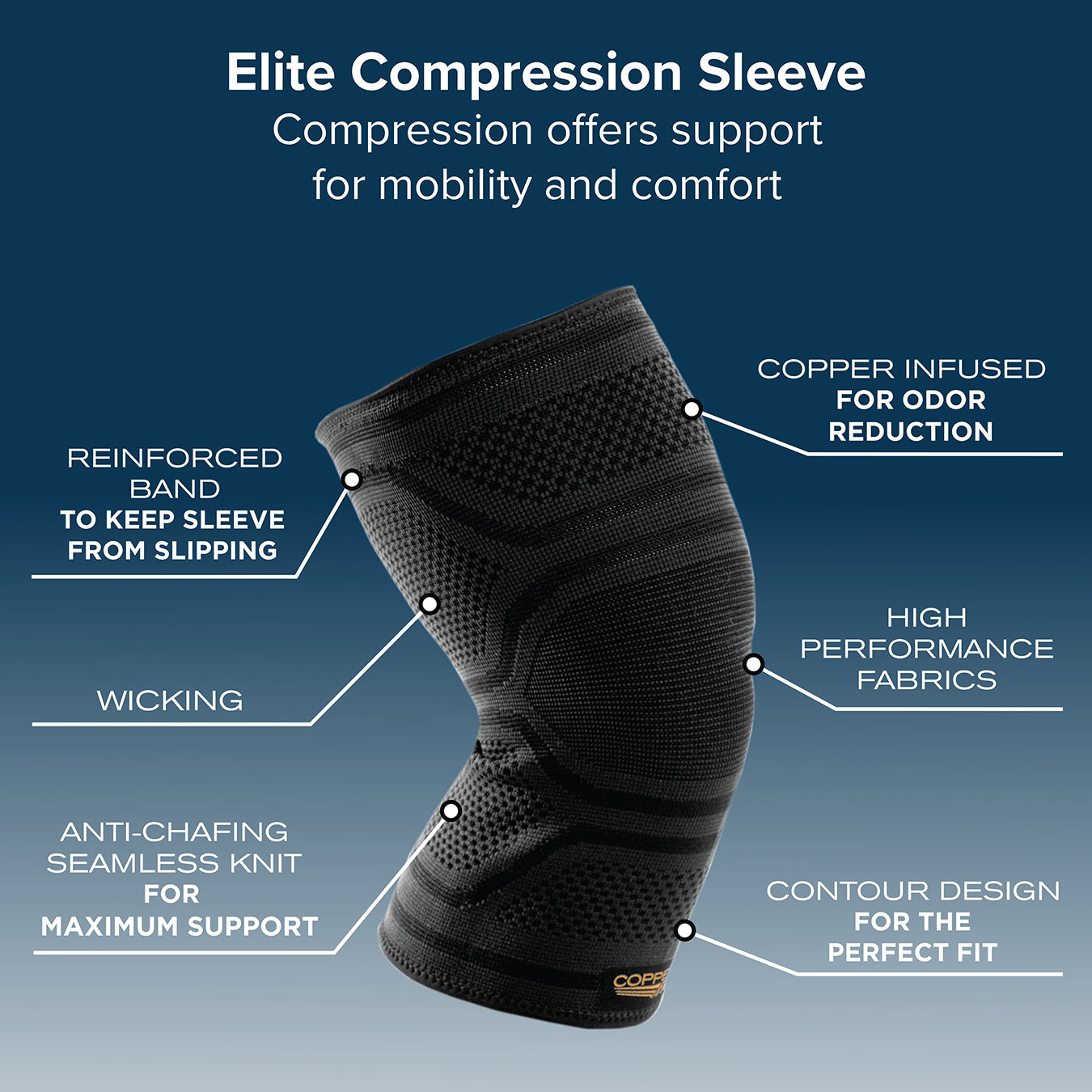 Copper Fit Elite Knee Compression Sleeve