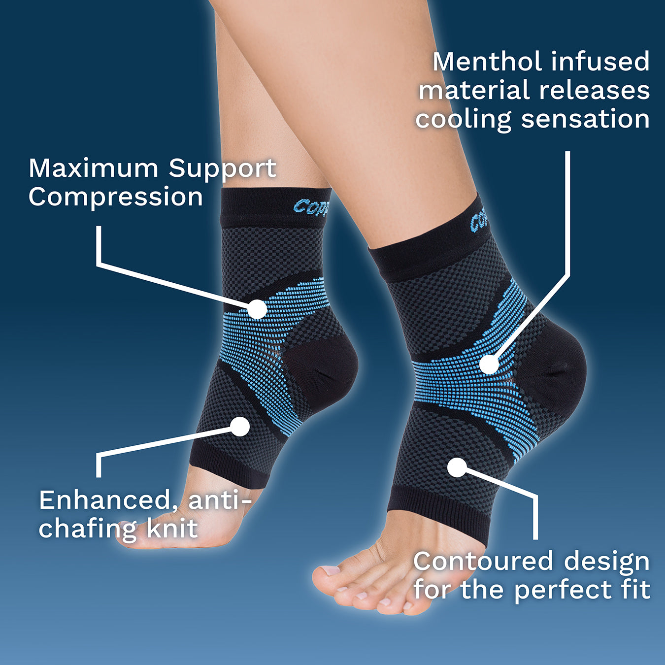 Copper Fit ICE Plantar Fascia Ankle Compression Sleeve
